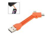 2 in 1 8 Pin Micro USB to USB Data Cable for iPhone 6 5 5S 5C iPod iPad mini Sam Micro Length 7cm Orange
