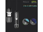 IDMIX DL02 C48 LED MFI 2 In 1 Micro USB Apple Lightning Cable For iPhone 6S iPad 4 Android MT 4632