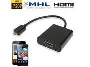 Micro USB to HDMI MHL Adapter for Samsung Galaxy S II i9100 Infuse 4G i997 HTC Sensation G14 HTC Flyer EVO 3D Support 720P HD Output Length 18cm