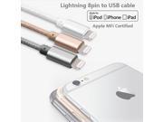 MFI Certified Yellowknife Braided Lightning 8Pin To USB Data Sync Charger Cable For iPhone iPad iPod
