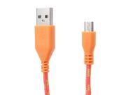Orange 2m Hemp Rope Micro USB Cable For Mobile Phone