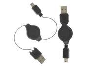 Retractable USB AM to Mini 5 Pin Cable Length 75cm