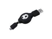 Retractable USB AM to Mini 4 pin Cable Length 75cm