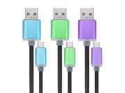 Luminous Metal Head Micro USB Charging Data Cable For Mobile Phone