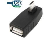 Micro USB Male to USB 2.0 AF Adapter with 90 Degree Angle Support OTG Function