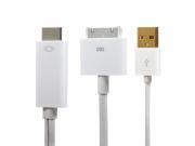 1.8M HDMI Cable Adapter Converter USB Charger For iPhone 4 4S iPad