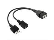 USB AF to Micro USB 3.0 Micro USB 2.0 Cable for Samsung Galaxy Note III N9000 Length 20cm Black