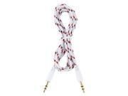Nylon Netting Style 3.5mm Jack Earphone Cable for iPhone iTouch MP3 Length 1m