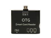 5 in 1 OTG Smart Card Reader for Samsung Galaxy S3 S4 Note Note II Note III Tab 3 Nokia N8 etc