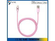 NINE MFI 8 Pin Rose Gold Metal Braided Micro USB Fast Charging Date Cable For iPhone 6 6S Plus