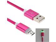 1m Woven Style Micro USB to USB 2.0 Data Sync Cable with LED Indicator Light for Samsung Galaxy S6 S6 Edge S6 Edge Note 5 Edge HTC Sony Magenta