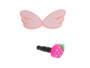 Angel Wings Cable Holder Strawberry 3.5mm Dust Plugolder For Cellphone