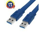 USB 3.0 A Male to A Male AM AM Extension Flat Cable Length 1m