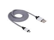 Woven Style Micro USB to USB 2.0 Data Sync Cable for Samsung Galaxy S6 S6 edge S6 edge Note 5 Edge HTC Sony Length 1.2m Silver