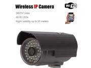 Wireless WiFi Waterproof IP Camera with Motion Detection Dark Grey