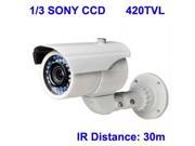 1 3 SONY Color 420TVL CCD Waterproof Camera IR Distance 30m