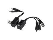 CCTV Audio Video Balun Transceiver with Power over CAT5 5E 6 Cable