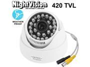 1 3 inch SONY 420TVL 3.6mm Fixed Lens IR Waterproof Color Dome CCD Video Camera IR Distance 30m