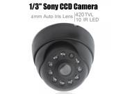 1 3 inch Sony CCD HD 420TVL Dome 10IR LED Indoor Night Vision Security Camera Black 108