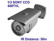 1 3 SONY Color 600TVL CCD Waterproof Camera IR Distance 30m