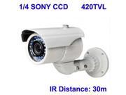 1 4 SONY Color 420TVL CCD Waterproof Camera IR Distance 30m