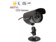 1 3? HD CCD 480TVL 48 IR LED Waterproof Security Camera Black