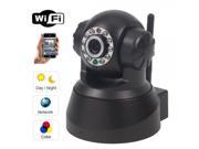 Wireless Wifi Two way Audio Pan Tilt P2P IP Camera with Motion Detection Black