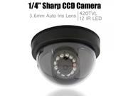 1 4? HD SHARP CCD 420TVL 12IR LED Indoor Security Camera Black