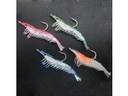 4pcs Hook Simulation Raw Shrimp Luminous Soft Bass Lures Bait Lures
