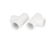 2PCS White PVC Tee Type Piping Hose Tube Adapter Connectors Coupler 20mm