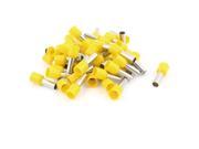50 Pieces 10mm2 Crimp Cord Wire End Insulated Bootlace Ferrule Terminal Yellow