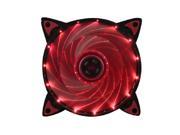 120mm Red LED Ultra Silent Case Fan 15 bright LED Vibration Rubber Pads 3 4 Pin Ripple fan Cool Twinkle Computer Desktop Gaming cooler
