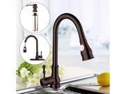 Pull-Out Spray 16" Kitchen Sink Faucet Swivel Spout 