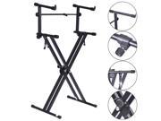 Pro Adjustable 2-Tier X Style Dual Keyboard Stand Electronic