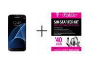 Samsung Galaxy S7 G930F 32GB GSM 4G LTE Octa-Core Phone w/ 12MP Dual Pixel Camera - Black + T-Mobile $40 SIM Kit