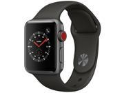Apple Watch Series 3 Smartwatch (GPS + Cellular) - 38mm Aluminum Case with Space Gray Sport Band (Certified Refurbished) Space Gray