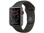 Apple Watch Series 3 Smartwatch (GPS + Cellular) - 42mm Aluminum Case with Space Gray Sport Band (Certified Refurbished) Space Gray