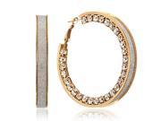Gemini Women Fashion Sparkle Brilliant CZ Diamonds Big Round Hoop Earrings Gm149 Size 2.5 inches Color Gold