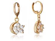 Gemini Gold Filled Cubic Zirconia Small Huggie Leverback Dangle Earrings Gm155 Size 27mm Color Yellow Gold