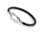 Gemini New Unisex Genuine Leather Braided Wristband Bracelets Great Valentine s Day Gifts For Men Women Teens Boys Girls Gm054 Length 9.5es Color Black