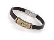 Gemini New Love Heart Unisex Leather Wristband Bracelets Great Valentine s Day Gifts For Men Women Teens Boys Girls Gm069 8es Color Brown