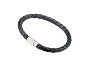Gemini New Unisex Genuine Leather Braided Stainless Steel Wristband Bracelets Great Valentine s Day Gifts For Men Women Teens Boys Girls Length 7.5 Gm001