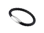 Gemini New Men s Leather Braided Cuff Wristband Bracelets Great Valentine s Day Gifts For Men Women Teens Boys Girls Gm045 Length 8.5es Color Black