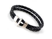 Gemini New Leather Toggle Clasp Double Braided Wristband Bracelets Great Valentine s Day Gifts For Men Women Teens Boys Girls Gm048 Length 8.5es Color
