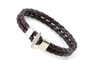 Gemini New Leather Double Braided Wristband Bracelets Great Valentine s Day Gifts For Men Women Teens Boys Girls Gm048 Length 7.5es Color Brown