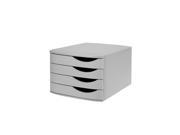 Grey Re Solution Desktop Set 4 Closed Drawers 100% Recycled Plastic Box of 1