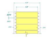 3.5 x 0.9375 One Across Yellow Pinfeed Address Labels 5000 Labels Per Carton