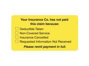 Patient Responsibility Labels Your Insurance Co. Has Not Paid... Fl Chartreuse 3 1 4 X 1 3 4 Roll of 250