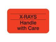X Ray Labels X RAYS Handle with Care Fl Red 1 1 2 X 7 8 Roll of 250