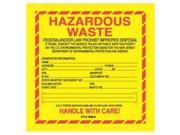 6 x 6 New Jersey Hazardous Waste Labels 100 Labels per Package
